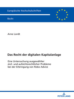 cover image of Das Recht der digitalen Kapitalanlage